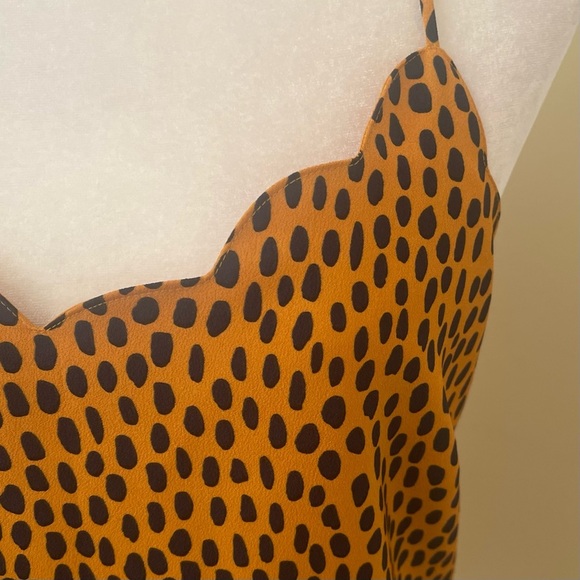 J Crew Scalloped Cami Tank Top with Leopard Print - Picture 6 of 10